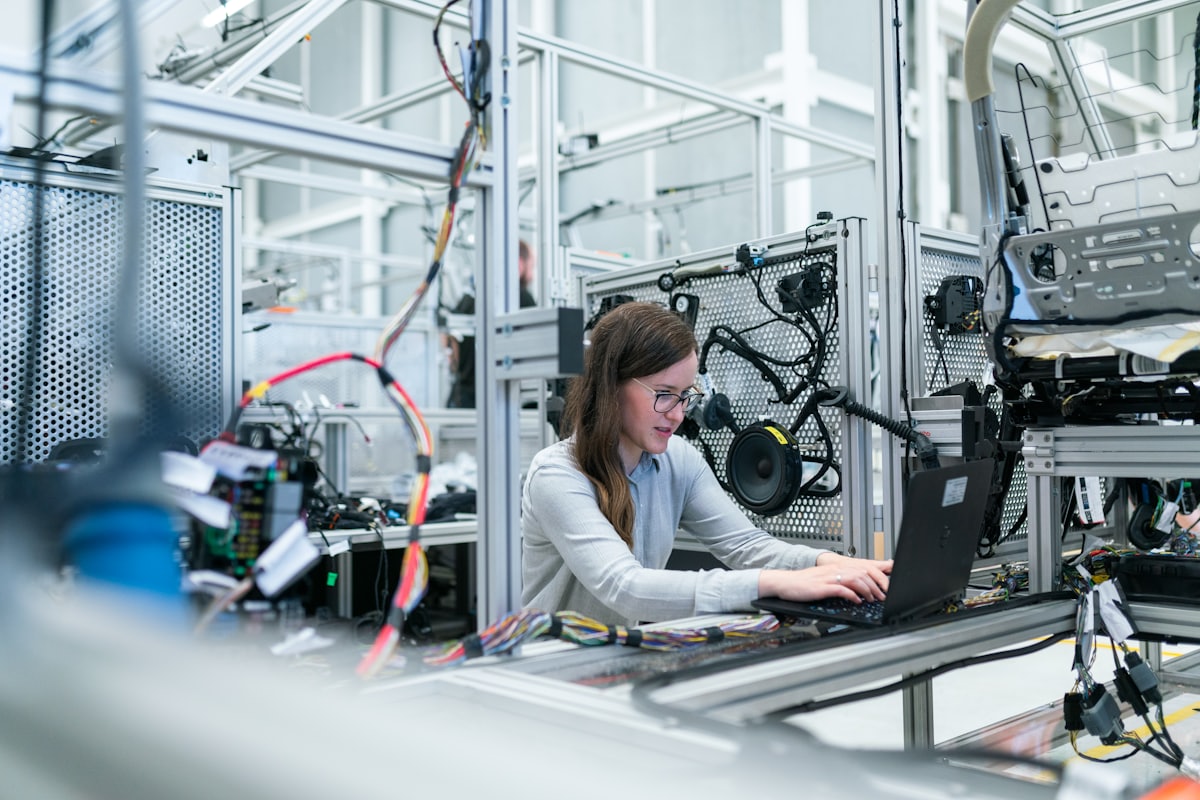 Engineer at a lab machine