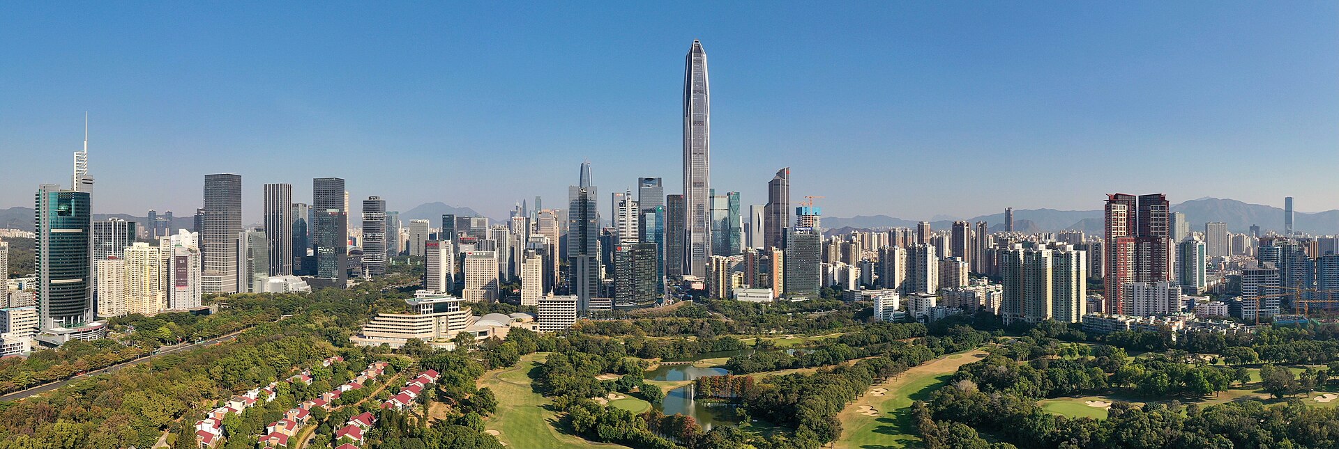 Ping An Finance Centre rising over Futian CBD, Shenzhen